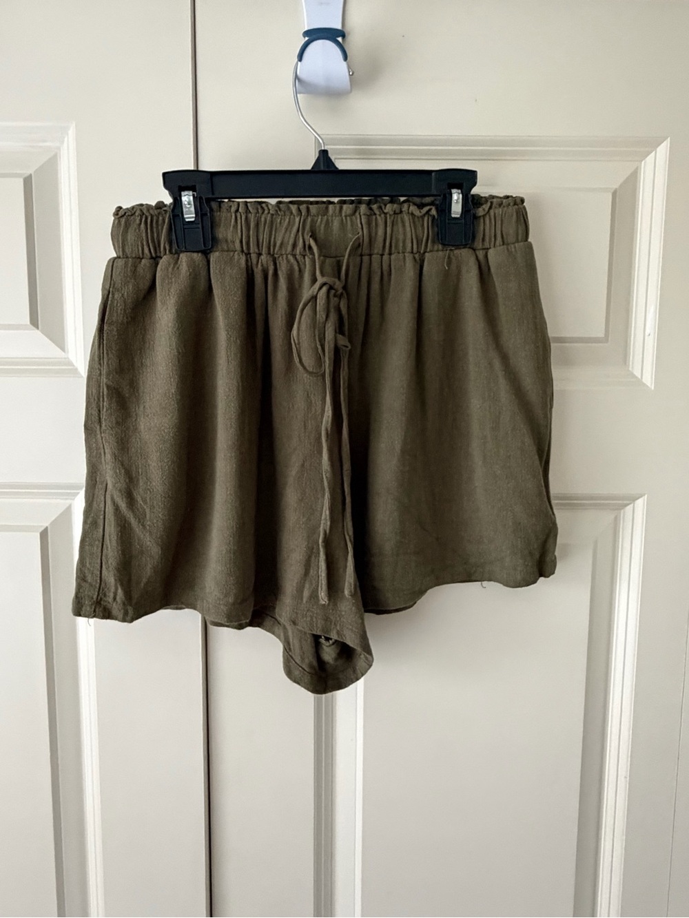 Princess Polly Linen Shorts Olive